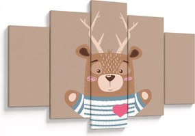 Obraz - Jeleň v pruhovanom tričku (150x105 cm)
