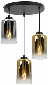 Závesné svietidlo Hella1, 3x sklenené tienidlo (mix 3 farieb), o