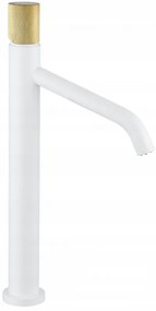 Mexen Rumba One vysoká umývadlová batéria, biela / zlatá, 73511-25