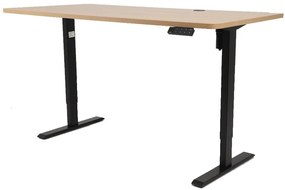 Výškovo nastaviteľný elektrický stôl BestBerg BBAT-16BWD / rozmer 160x80 cm / výška 70-114 cm / čierna/drevo