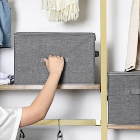 Dekorstudio Sada skladacích organizérov do kúpeľne RYZB03G 3x 40x30x25 cm – sivá