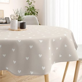 Goldea okrúhly obrus 100% bavlnené plátno - srdiečka na latte Ø 120 cm