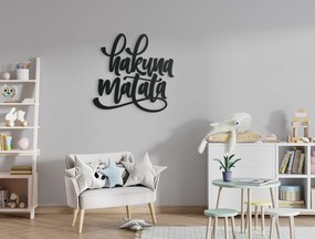 drevko Nápis na stenu Hakuna matata Rozmer obrazu: 40,5 x 41,5 cm, Farba dekorácie: Čierna