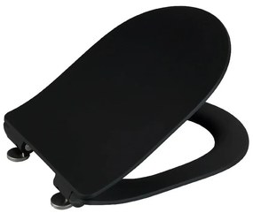 Čierne WC sedadlo Wenko Sedilo Black, 45,2 × 36,2 cm