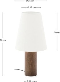 Biela/v tmavoprírodnej farbe stolová lampa s textilným tienidlom (výška 49,5 cm) Marga – Kave Home