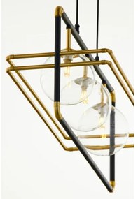 Jupiter 2030 - Luster na lanku FIORI 3xG9/10W/230V čierna/zlatá/číra