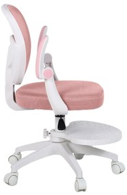 Detská otočná stolička Neoseat JUNI 008 s podnožou — látka, ružová