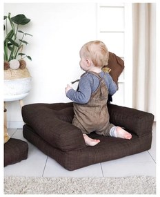 Detské rozkladacie kreslo s taburetkou Karup Design Mini Cube Natural