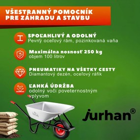 Fúrik BARRY pozinkovaný, max. kapacita 100l/250kg, strieborná/čierna Gardebruk