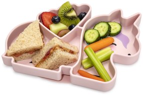 Silikónový delený tanierik s prísavkou - jednorožec