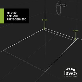 Laveo Sprchový odtokový žľab ku stene Basso 50 cm - COB_751S, čierne sklo