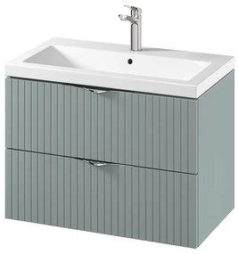 Cersanit Tirso, závesná umývadlová skrinka 794x447x572 mm + keramické umývadlo, zelená matná, S801-540