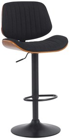 Barová stolička Clawson - látka, čierny rám - orech/čierna