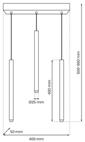 Luster na lanku MONZA 3xG9/8W/230V čierna/zlatá