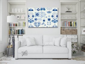 Gario Diamantové maľovanie Modrá mozaika Rozmery: 40 x 60 cm, Rámovanie: Iba zrolované plátno, Diamanty: Štvorcové