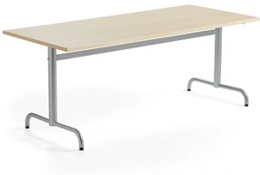 Stôl PLURAL, 1800x800x720 mm, HPL - breza, strieborná