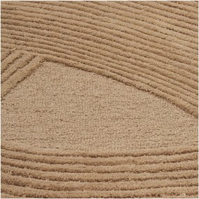 Ručne tkaný vlnený koberec v tmavo prírodnej farbe 160x230 cm Pune – House Nordic