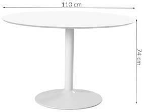Jedálenský stôl Ibiza 110 x 74 cm biely