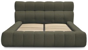 Zelená čalúnená dvojlôžková posteľ s úložným priestorom s roštom 160x200 cm Mont Blanc – Bobochic Paris