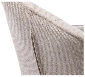 Béžové čalúnené jedálenské kreslo s podrúčkami Nolan – Unique Furniture