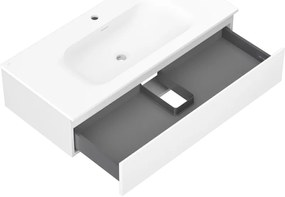 Mexen Orio, kúpeľňová skrinka 100 cm s umývadlom Vela, 1 zásuvka, biela matná, 91A10-10023-1-BF01-W23M01