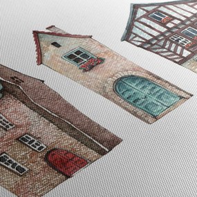 Obraz - Akvarelové domčeky (120x50 cm)