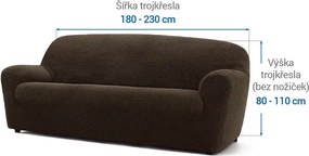Super strečové poťahy NIAGARA tabaková trojkreslo (š. 180 - 230 cm)