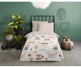 Béžové bavlnené detské obliečky na jednolôžko 140x200 cm Remi – Good Morning