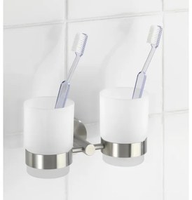 WENKO 19638100 - Držiak na zubné kefky BOSIO MATT 17,5x9,5 cm nerez/strieborný