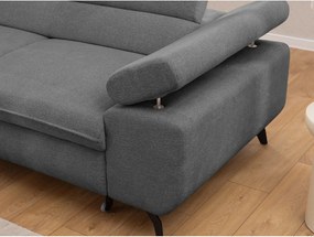 Sivá ženilková rohová pohovka (ľavý roh/do L) Marbeya – Ropez