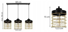 Závesné svietidlo RASTI, 3x drôtené tienidlo (výber z 2 farieb), G