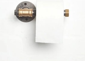 Držiak toaletného papiera BORURAF 8x22 cm čierna/zlatá