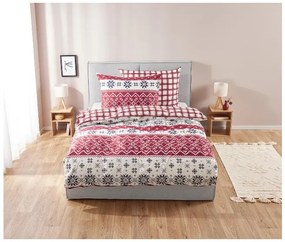 Livarno home Posteľná vianočná bielizeň z mikrovlákna, 200 x 220 cm (červená)  (100396369)