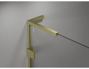 Mexen, Mexen Lunar L sprchová stena pravá 80 x 200 cm, priehľadná 8 mm, zlatý kartáč - 830L-080-000-55-00-P