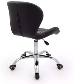 LuxuryForm DESIGN Stolička LIVIO na striebornej podstave s kolieskami - čierna