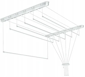 Erga Erga, stropný vešiak na sušenie bielizne 6x200 cm, biela, ERG-SEP-10SUSSUF6PP20