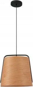 Závesné svietidlo Faro Stood čierna a čerešňové drevo, kábel 2m, E27, 15W