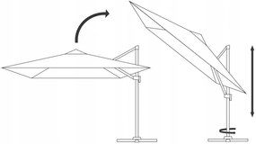 Veľký záhradný slnečník v béžovej farbe 3 x 4 m