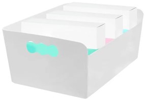 Úložný box, krabica, viacúčelový organizér, TIBOX, biely 16 x 12 x 9 cm