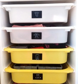 Sada štítkov / nálepiek, štítok čierny "OBDĹŽNIK" - 18 ks Farba: biela