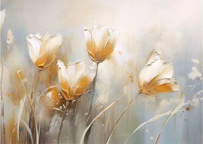 Sklenený obraz - Maľba tulipánov (70x50 cm)