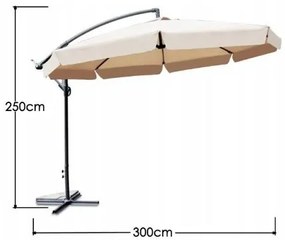 Bestent Záhradný skladací krémový slnečník 350cm