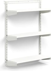 Nástenný regál RELY, základná sekcia, laminátové police, 1221x900x300 mm, biela