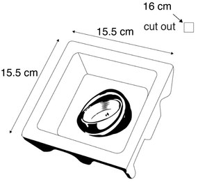 Zapustené bodové svetlo biele 15 cm štvorcové sklápateľné - Gypsy Stucco