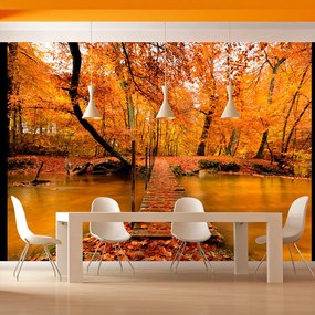 Artgeist Fototapeta - Autumn bridge Veľkosť: 294x231, Verzia: Samolepiaca