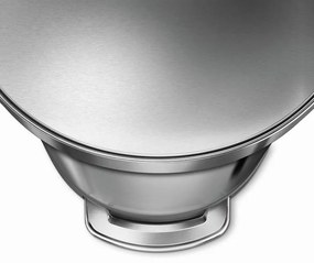 Pologuľatý pedálový kôš 45 l, matná oceľ, nerez
