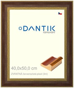 DANTIK rám na obraz 40x50 | ZVRATNÁ červenozlatá plast (Plexi Čiré)