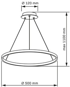 LED Luster na lanku LEA LED/20W/230V 4000K pr. 50 cm matný chróm