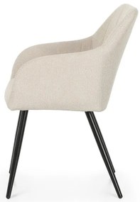Sada dvoch jedálenských stoličiek LUXANO béžové / čierne nohy (2 ks)