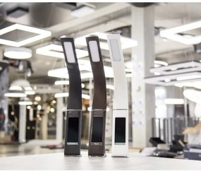 Immax 08948L-LED Stmievateľná stolná lampa s displejom LEATHER LED/7W/230V hnedá